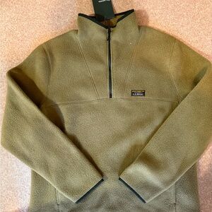 L.L. Bean Olive Green Fleece Pullover New with Tags Size Large